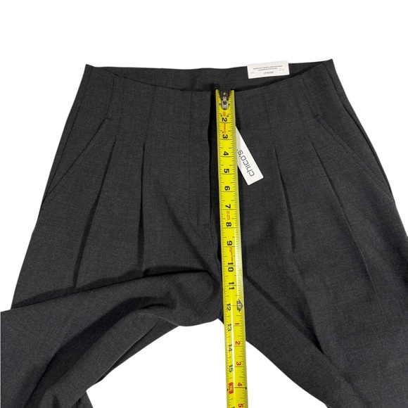 Chico’s Pleated Trouser Pants Sz 8 Gray Wide Leg Career High Rise Business NWT - Picture 4 of 9